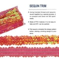 thumbnail image 4 of Uxcell Ruban Élastique à Sequins 5 Yards 1.2 Pouces 3 Rangées Plates Rayures Paillettes pour Artisanat Couture Costume Robe, AB Rouge, 4 of 7