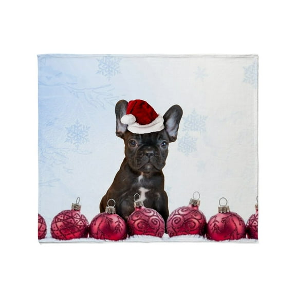 CafePress - Christmas French Bulldog Throw Blanket - Soft Fleece Throw Blanket, 50"x60" for All Ages