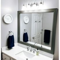 Porter Dark Grey Framed Wall Mirror, Rectangular Vanity Mirror, Multiple Sizes