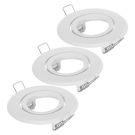 Baluue 3-Pack White Metal Recessed Light Trim Compatible with Multi Bulb Spotlight Downlight Holders