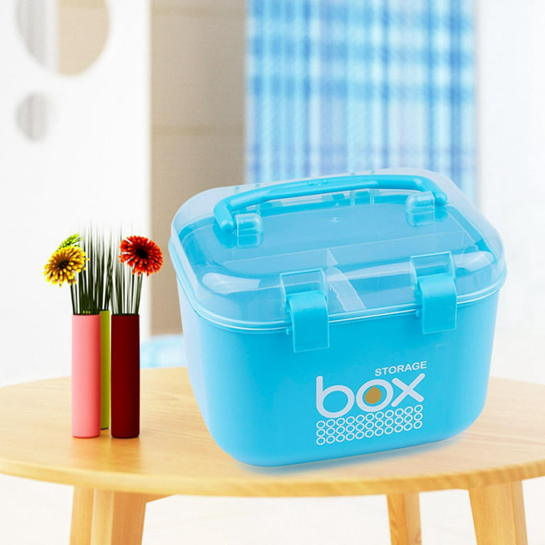Craft Supply Storage Box, 3-Layer Clear Plastic Medicine Storage Box/Tool  Box Multipurpose Portable Storage Box/Sewing Box Handled Storage Case for