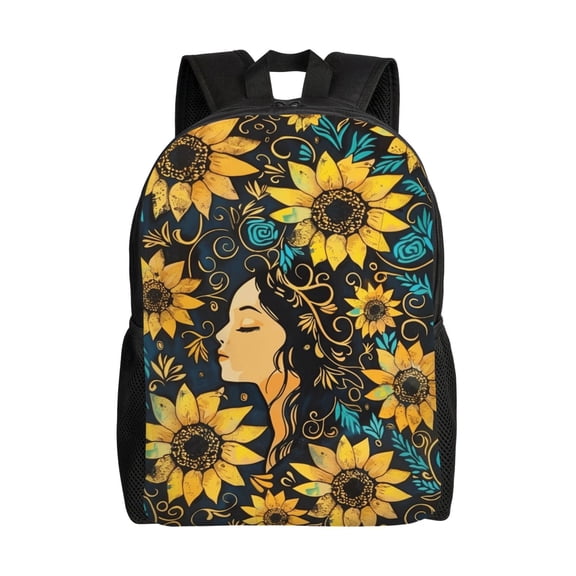 To My Mom Cute Flower Sunflowers Backpack Large Capacity Laptop Bag for Men and Women
