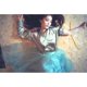 thumbnail image 2 of Jin Hera Li Sarah estrella mismo estilo Corea del Sur falda de malla verde falda de longitud media camisa de seda, 2 of 4
