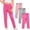 C Hot Pink, variant on 3 Pack Girls Leggings Cotton Tights for Toddler Kids Soft Pants
