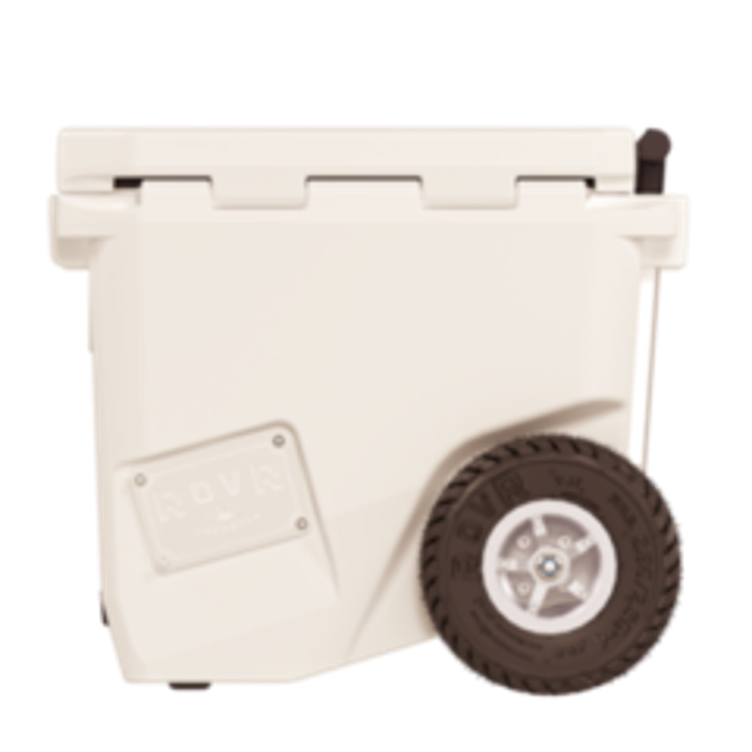Glacière rigide à roulettes RovR RollR 45 pintes avec poignée télescopique (POUDRE)