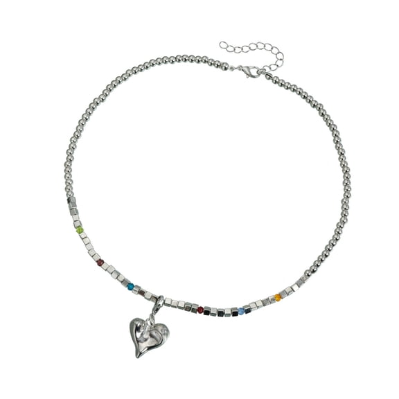 YongCo Modern Asymmetric Metal Heart Necklace Stylish Lightweight Design Versatile Layering Piece For Teens Women Trendy Accessories