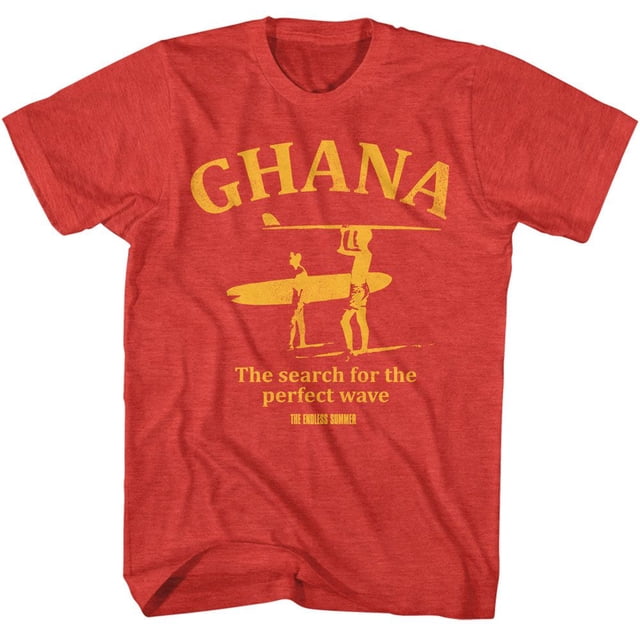 Bruce Brown Films Ghana Perfect Wave Red Heather Adult T-Shirt M