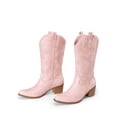 thumbnail image 4 of DREAM PAIRS Women's Mid Calf Boots Cowboy Cowgirl Embroidered Western Boots Square Toe Chunky Heel Wide Width, 4 of 6