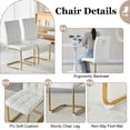 thumbnail image 6 of 63" Dining Table Set of 5, Rectangular Glossy Table with Gold Accents and 4 PU Leather Cantilever Chairs, Luxury Style for Apartment, Living Room, and Dining Room, 6 of 9