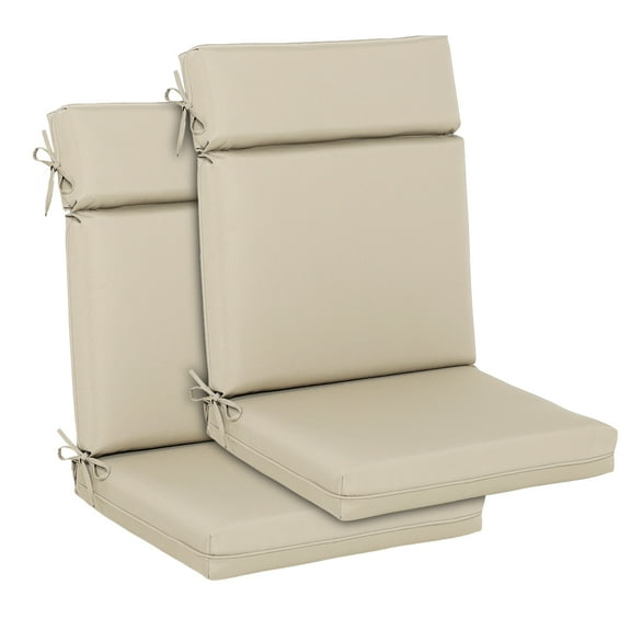 Aoodor 2Pcs Outdoor Dining Chair Cushion Set, 37” x 20” x 2.8”, Beige
