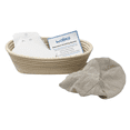 thumbnail image 4 of 10 Inch Oval Bread Basket Proofing Set- Banneton Bread Proofing Basket + Cloth Liner + Bowl Scraper + Smoother - For Home Bakers and Professionals- ByChefCD, 4 of 7