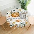 thumbnail image 2 of Round Thanksgiving Tablecloth 60 Inch Fall Harvest Pumpkin Autumn Theme Holiday Seasonal Round Table Cloth Decor for Home Kitchen Dining Room Picnic Party, 2 of 5