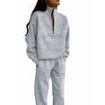 thumbnail image 1 of Conjunto Deportivo de 2 Piezas para Mujer: Sudadera de con Media Cremallera y Pantalón de Chándal Gris S, 1 of 8