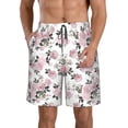 thumbnail image 2 of Uemuo Rose Flowers Pattern Men's Swim Trunks Hawaiian Beach Bathing Suit Swimsuits Beach Quick-Dry Shorts with Pockets-Medium, 2 of 9