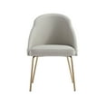 thumbnail image 1 of Gracie Stone and Gold Leatherette Dining Chair with Steel Legs, 1 of 8