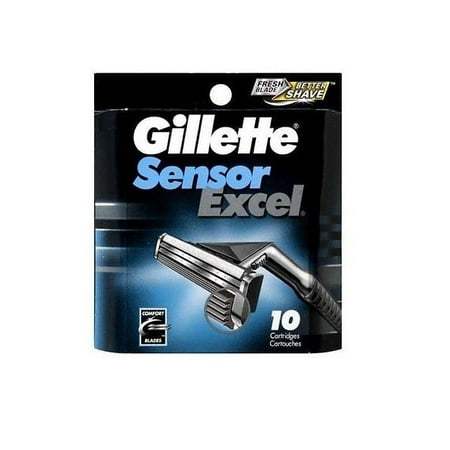 Gillette Sensor Excel, Refill Cartridges 10 ea + Schick Slim Twin ST for Sensitive Skin