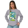 thumbnail image 4 of Smurfs Kanji Don't Kill My Vibe Unisex Plus Size Long Sleeve Tee Shirt Brisco Brands 3X, 4 of 5