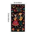 thumbnail image 2 of FeiFu 35×71 Inch Day of the Dead Halloween Door Cover Decorative Door Curtain Standard Doors Fits Day of the Dead and Halloween, 2 of 3