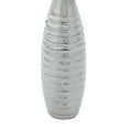thumbnail image 5 of DecMode 3"W, 12"H Abstract Slim Textured Bottleneck Silver Ceramic Vase with Varying Patterns, Set of 3, 5 of 19