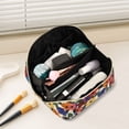 thumbnail image 2 of FORMRS Makeup Bag Travel Cosmetic Organizer for Women Fold Flat Zipper Pouch with Handle, Large Colorful Flowers Pattern, 2 of 8
