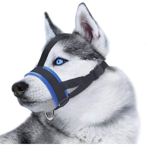 Soft Nylon Dog Muzzle Anti Barking Training Pet Mouth Mask Harness For Small Large Dogs Prevent From Biting, Adjustable Loop