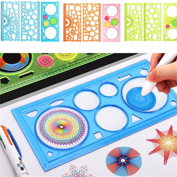 Geometry Drawing Stencils Set For Kids Educational Toy Variety Of Flowers Shapes Ruler Template Creative Art Crafts Painting Stencils For School Homework Diy Projects With