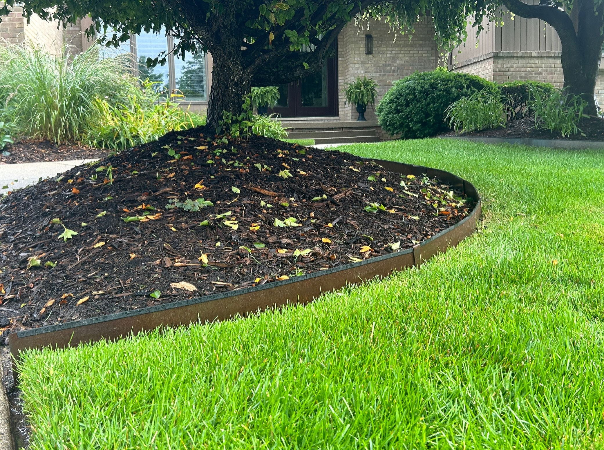 EdgePro Cor-Ten Steel Hammer-in Landscape Edging - Durable, Rustic Garden Border, 6 40" x 8" sections, 20 Total Feet