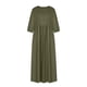 thumbnail image 4 of Vestido de verano de algodón y lino para mujer, Color sólido, cuello redondo, manga farol a la moda, suelto, de algodón y lino, con bolsillo Pompotops ghjkhdj11751, 4 of 8