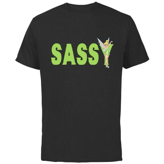 Disney Tinker Bell Sassy - Short Sleeve Cotton T-Shirt for Adults - Customized-Black