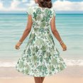 thumbnail image 5 of Summer Dresses for Women Floral Beach Vacation Sundresses Spring Casual Sexy Midi Dresses Green S, 5 of 6