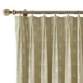 thumbnail image 3 of TWOPAGES Faux Linen 52 X 63 Inches Long Drape 1 Panel Pinch Pleated Light Filtering Print Curtain for Bedroom, Block Beige, 3 of 6