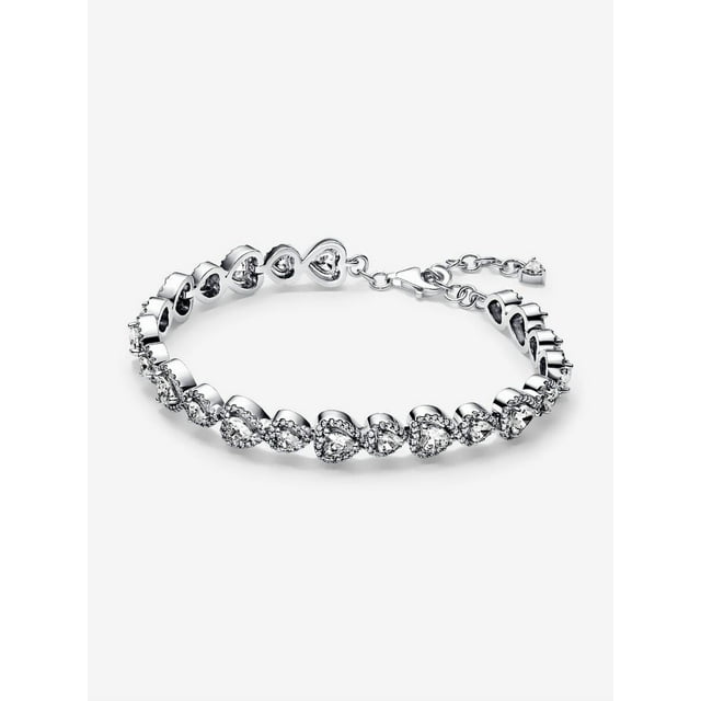 Pandora Pulsera con Corazones de Halo en Plata de Ley (7,9 Pulgadas)