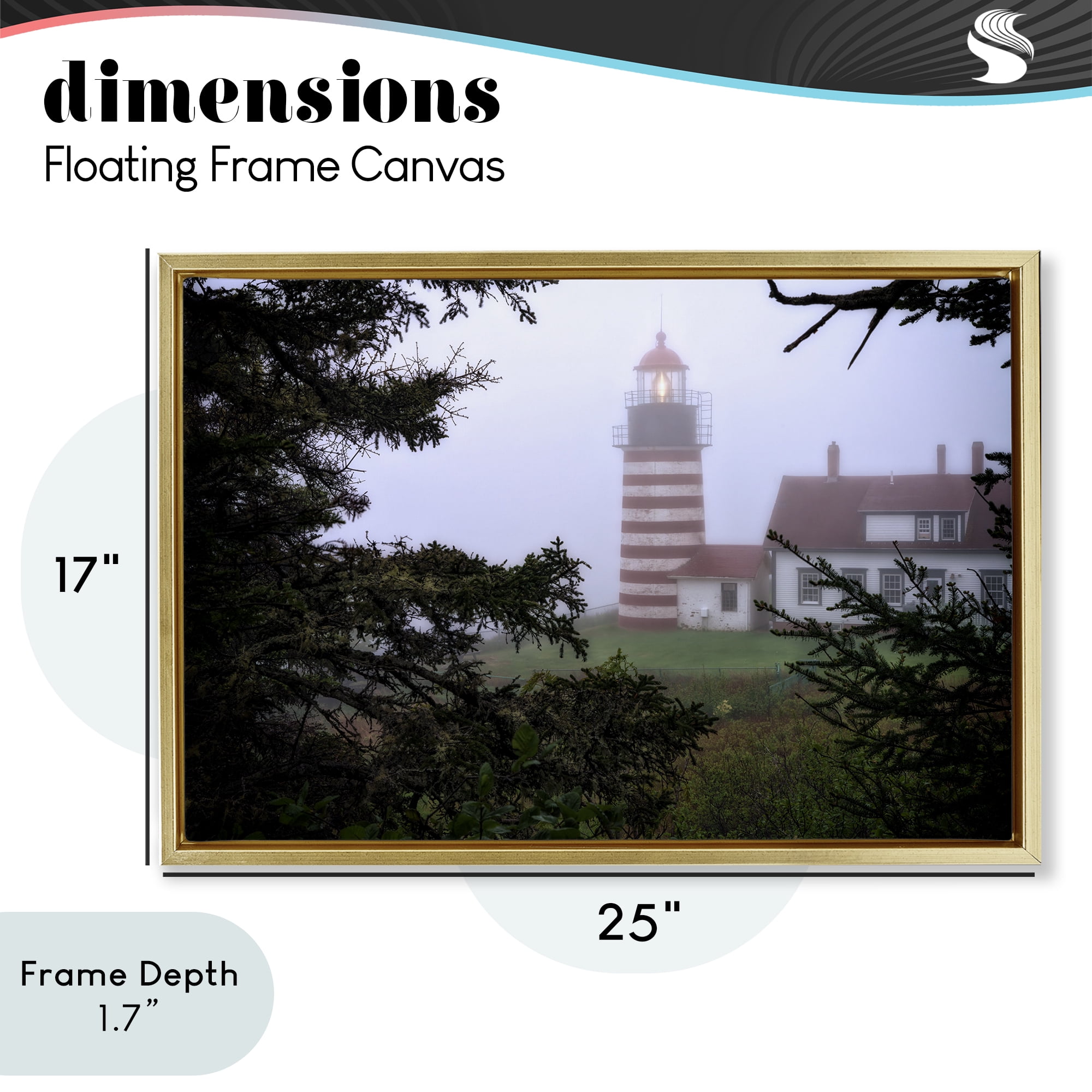 Stupell Industries Socked In By Fog Gold Framed Floater Canvas Wall Art, design by Rick Berk