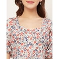 thumbnail image 5 of Moomaya Short Sleeves Sweetheart Neck Cotton Top - Women's Elegant Peplum Top, 5 of 9