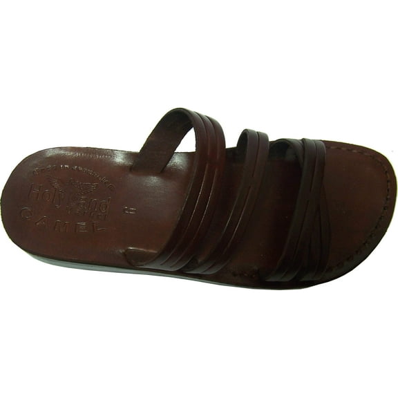 Holy Land Market Men/Women Biblical Jesus Leather Sandals/Slides From Jerusalem (Bethlehem Style II) (3.5-4 Big Kid)