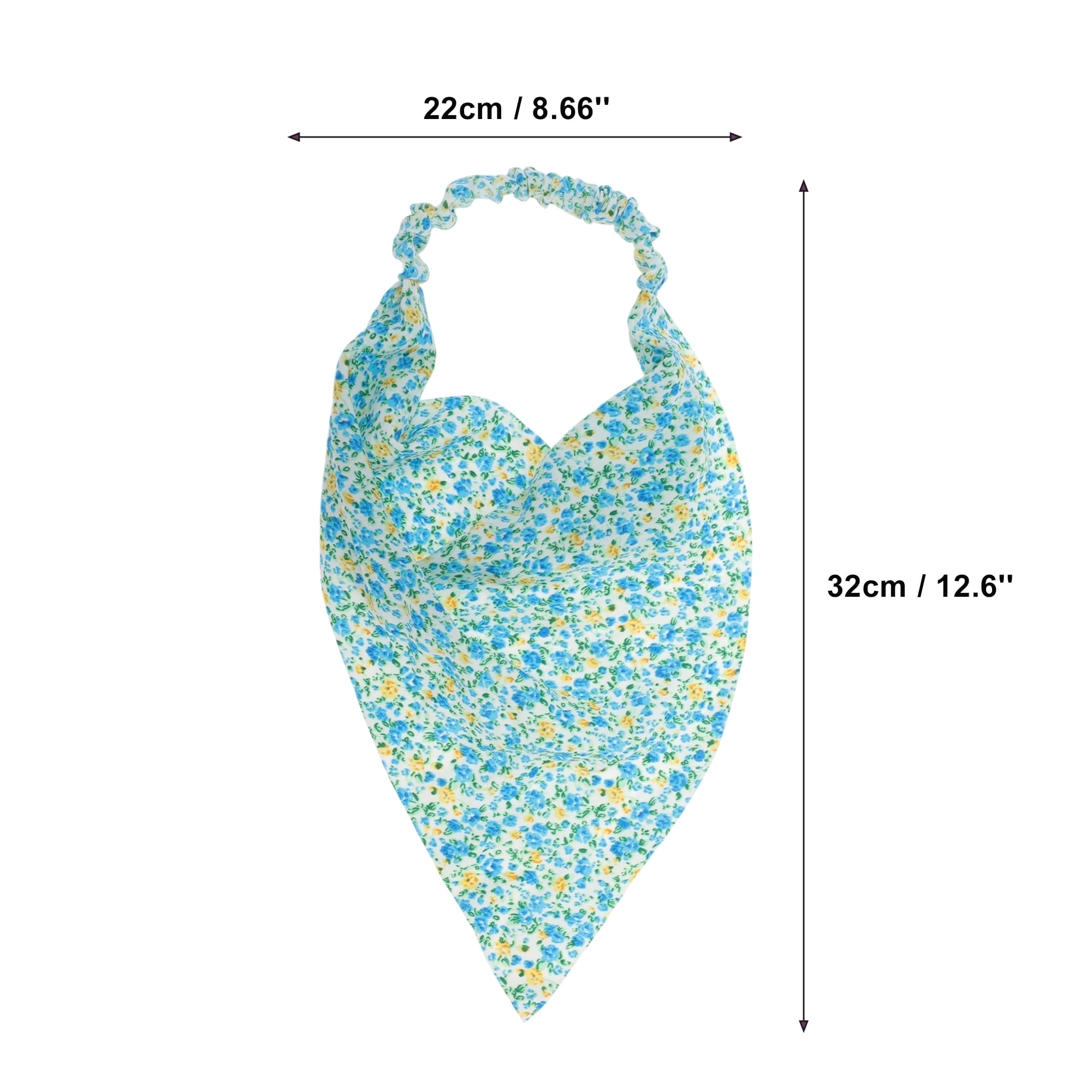 Unique Bargains 1pc Floral Soft Breathable Headwrap for Daily Life White Blue