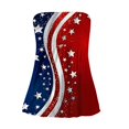 thumbnail image 4 of 4th of July Tube Tops for Women Strapless Smocked Bandeau Tops Casual Pleated Flowy Tops Sleeveless Tank Tops, 4 of 5