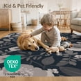 thumbnail image 4 of ODIKA 6'x9' Black Gray Floral Elegance for Modern Washable Area Rug Timeless Garden Design with Detailed Blossoms Non-Slip, Easy Care, for Family Room, Living Mater Bedroom, 4 of 7