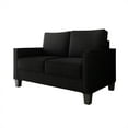 thumbnail image 4 of Home Design Marcia Square Arm Loveseat with Padded Back and Seat, Modern Upholstery, Black Legs, Comfortable Living Room Seating, Black, 4 of 8