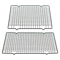 BALAHAPY Collapsible Baking Cooling Rack Iron 2Pcs 16.1x10.1in Rectangle Black