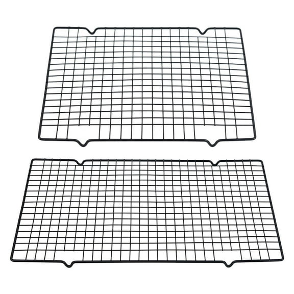 BALAHAPY Collapsible Baking Cooling Rack Iron 2Pcs 16.1x10.1in Rectangle Black