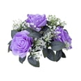 thumbnail image 4 of corona de velas,Candelabro con forma de corona de flores artificiales,Anillo de vela floral para centros de mesa tipo pilares,Decoración de velas con flores para mesas de boda Púrpura, 4 of 8