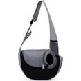 thumbnail image 1 of Bolsa de transporte portátil para gatos y perros, transpirable, ideal para viajes, senderismo y acampada, para gatos y perros pequeños, color negro., 1 of 5
