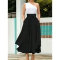 thumbnail image 3 of Osfvolr Women'S Elegant High Waist Casual Irregular Bohemian Maxi Dress with Pockets Black L, 3 of 7