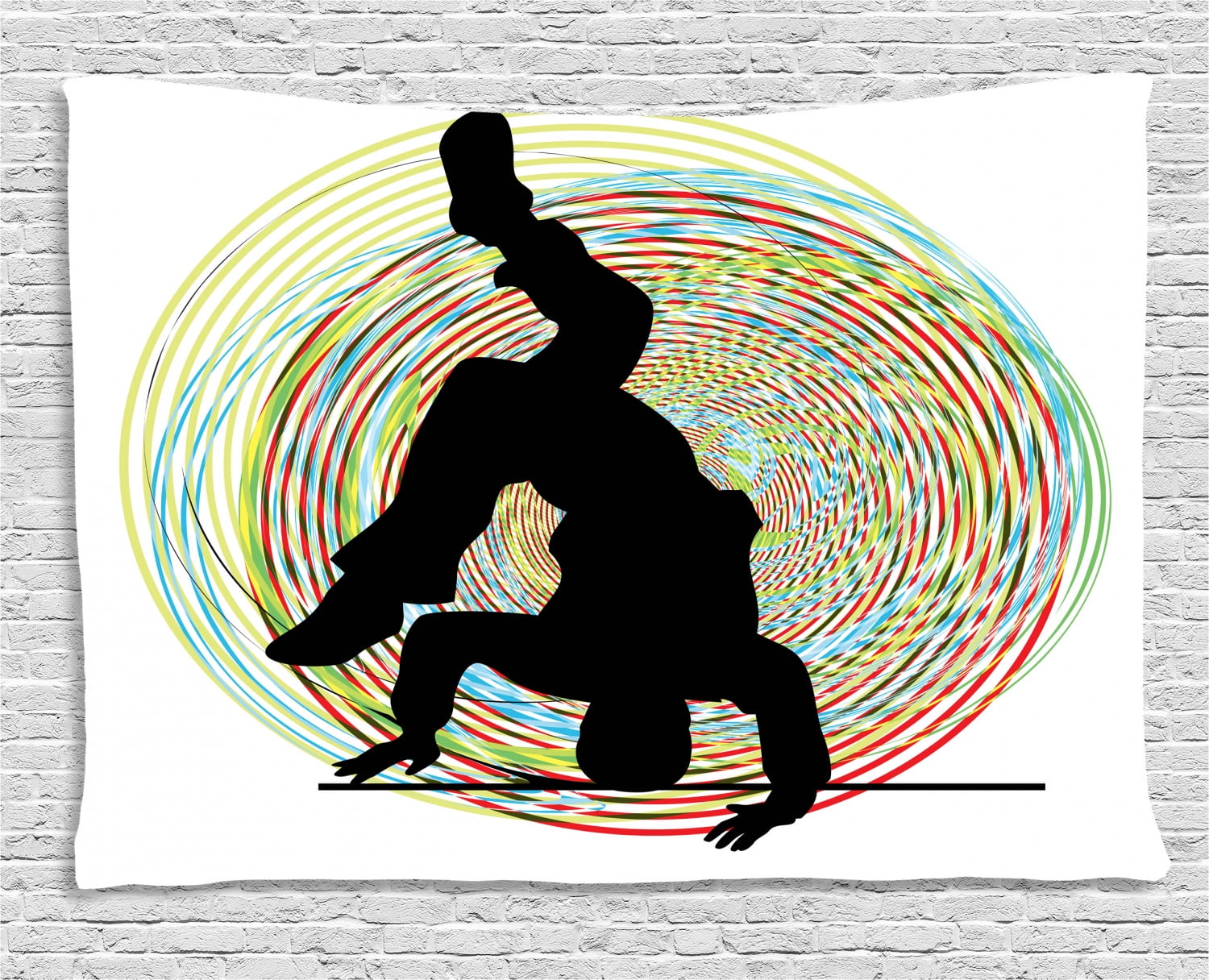 Hip Hop Tapestry, Teenage Hip Hop Dancer Dancing on Hand Stand Doing