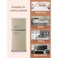 thumbnail image 6 of 3.5Cu.Ft Compact Refrigerator Mini Fridge with Freezer, Small Refrigerator with 2 Door, 7 Level Thermostat Removable Shelves for Kitchen, Dorm, Apartment, Bar, Office, Cream, 6 of 13
