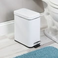 thumbnail image 5 of iDesign Bathroom Trash Can, 1.3 Gallon Metal Rectangular Compact Step Lid Garbage Bin, White, 5 of 6