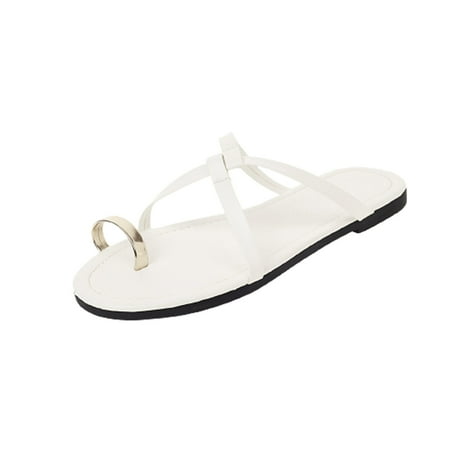 

VKEKIEO Women s Leisure Vacation Comfortable Breathable Sleeve Flat Bottom Sandals