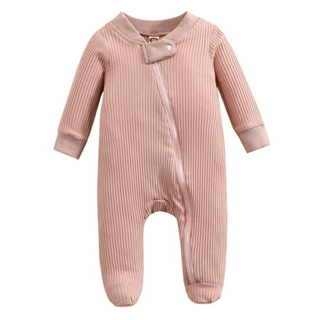 

Jdefeg Baby Girl Pineapple Clothes Boys Girls Long Sleeve Ribbed Solid Color Zipper Romper Bodysuits Toddler Girls Romper 2T Baby Layette Set Baby Layette Set Pink 60