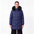 thumbnail image 3 of Womens Long Winter Coats - Cozy Long Puffer Coats for Women Wind & Water Resistant Hooded Quilted Jackets for Women, Navy L, 3 of 8